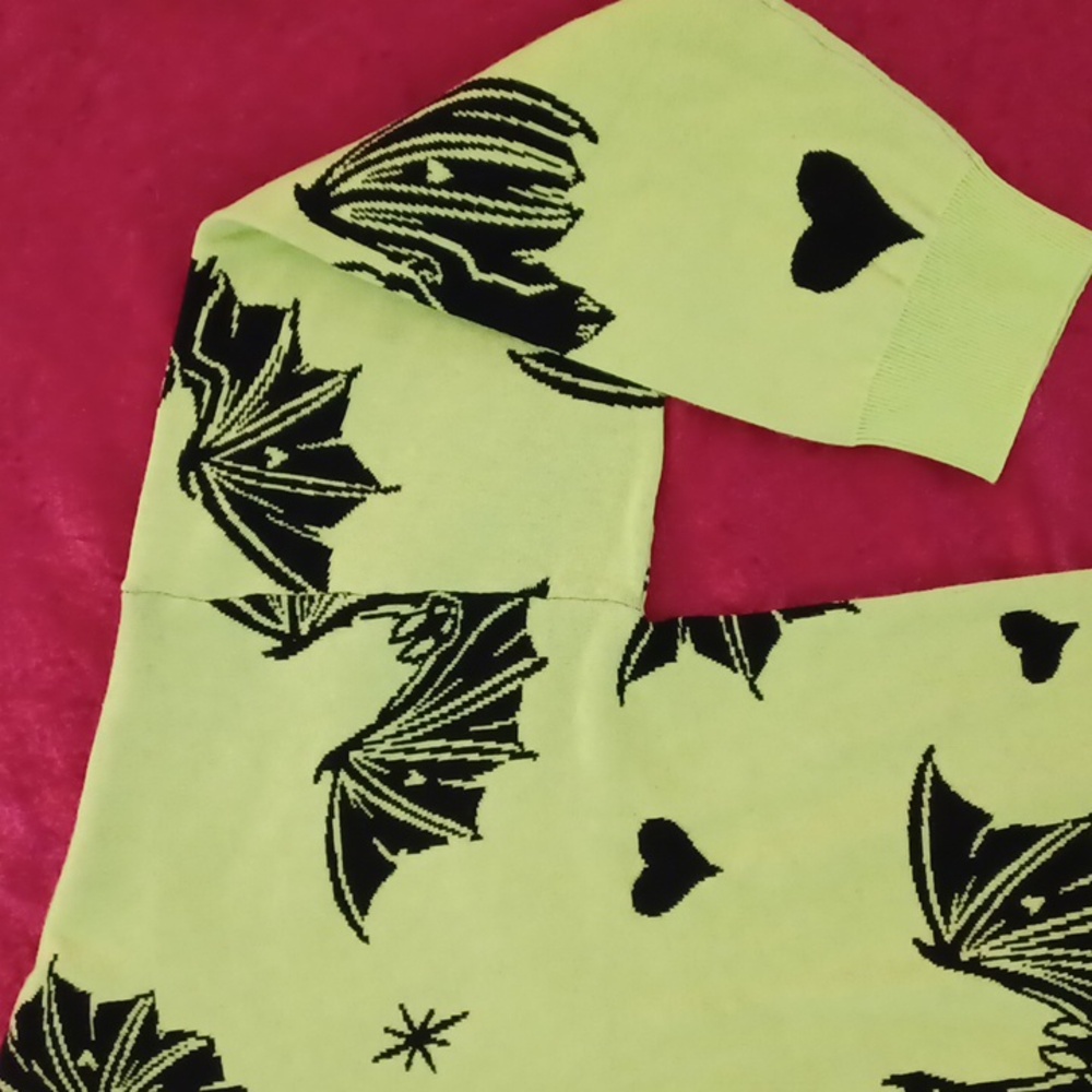 Neon Yellow Bat Sweater - Picture 8 of 13